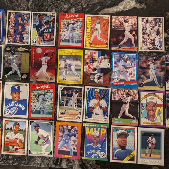 HUGE 200 Fred McGriff Baseball Card Collection Lot Blue Jays Braves Padres HoF - Picture 6 of 9